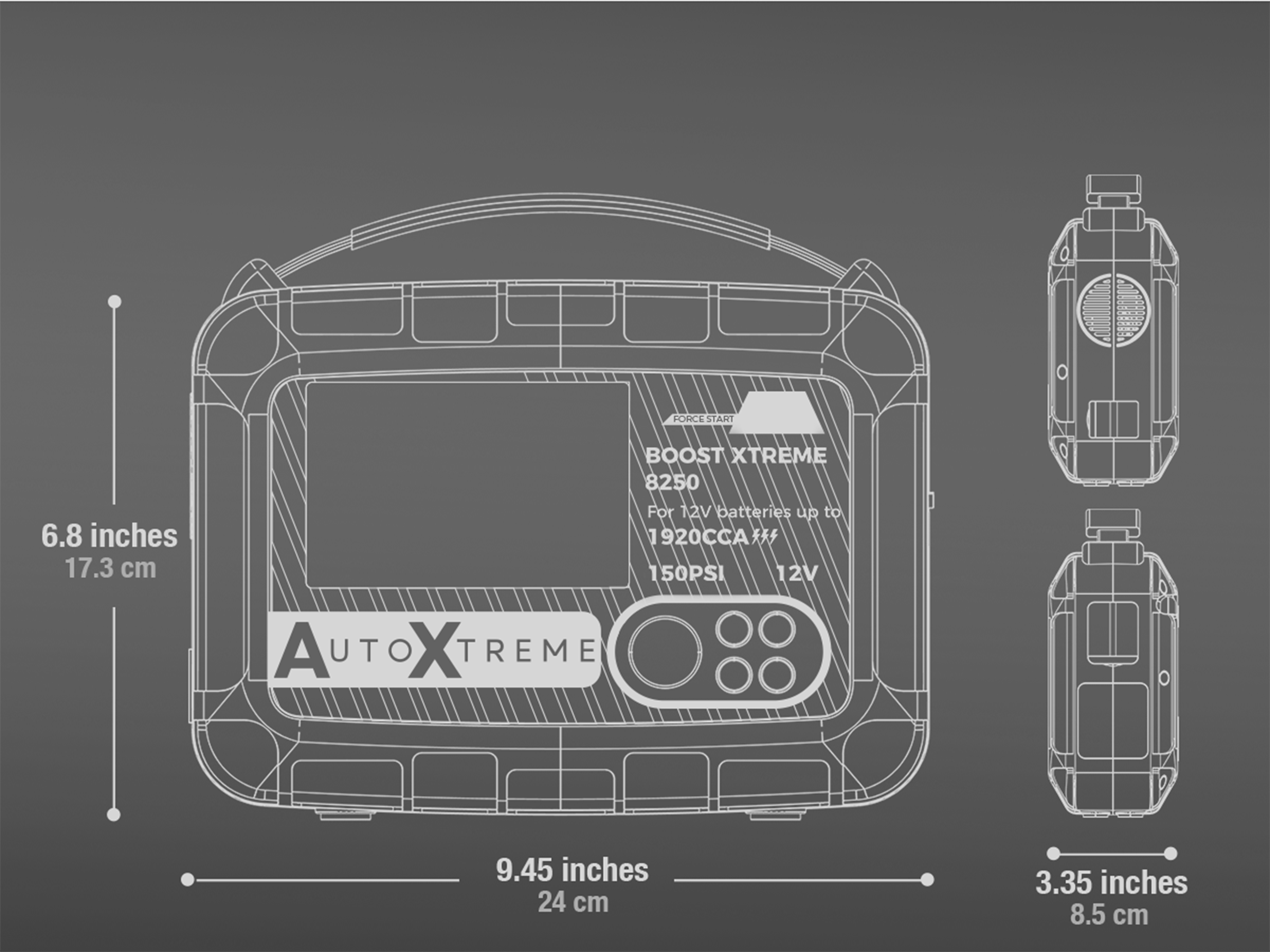 Boost Xtreme 8250 - 1920CCA - Jumpstarter Compressor