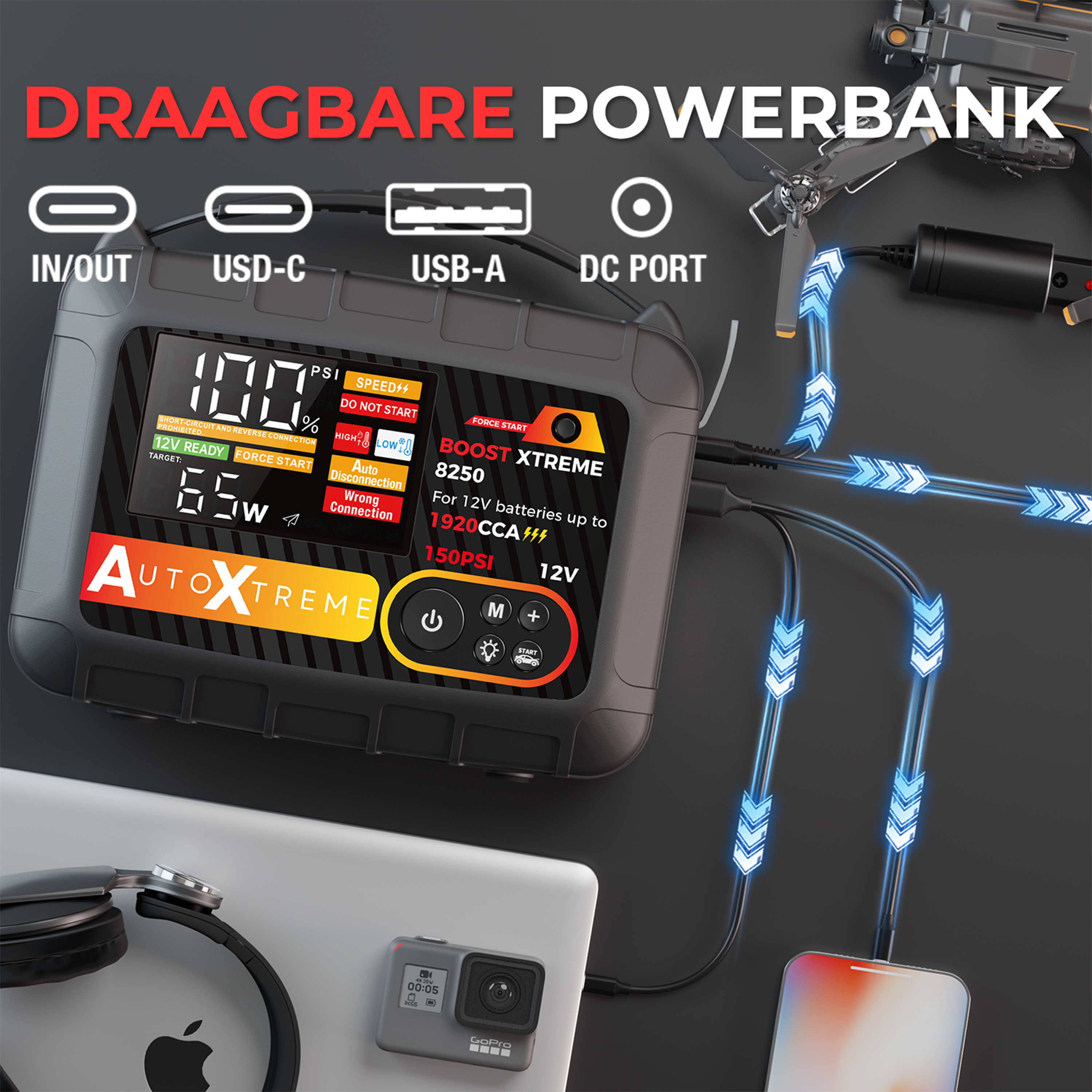 Boost Xtreme 8250 - 1920CCA - Jumpstarter Compressor