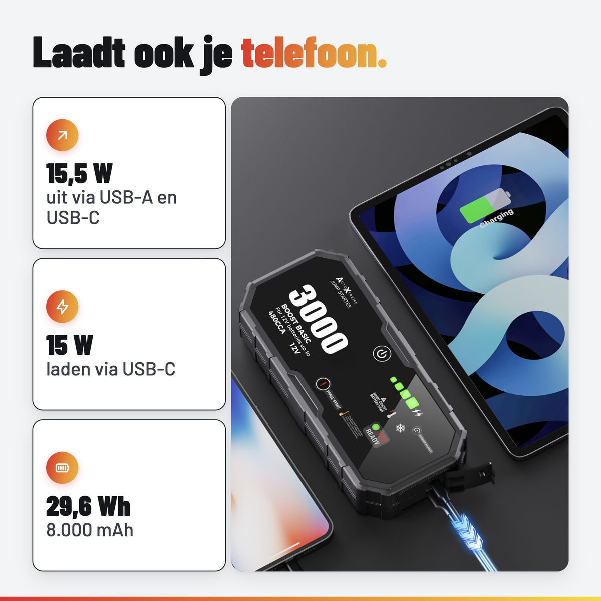 AutoXtreme Boost Basic 3000: powerbank