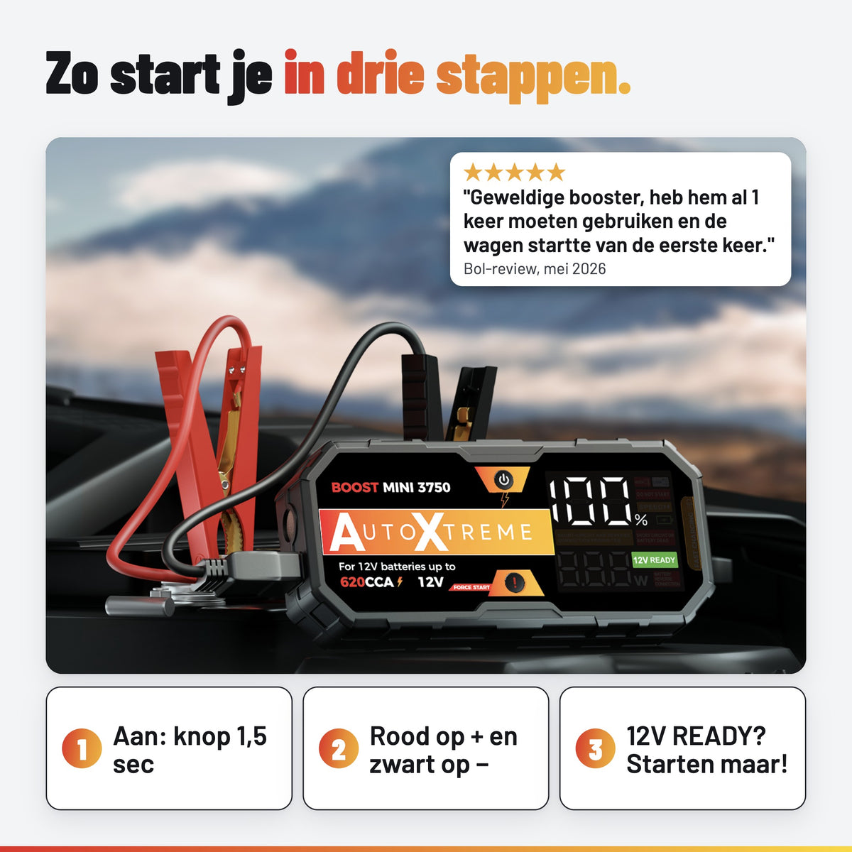 AutoXtreme Boost Mini 3750: in gebruik