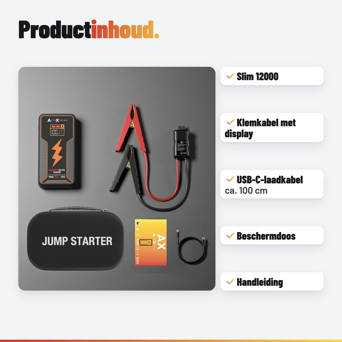 AutoXtreme Boost Slim 12000: in de doos