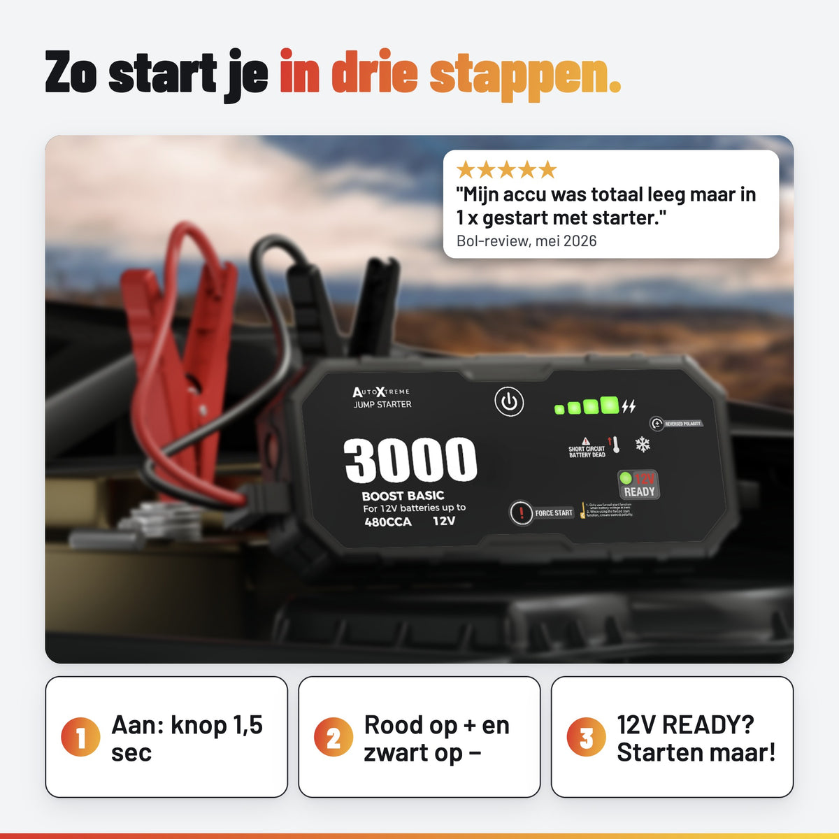 AutoXtreme Boost Basic 3000: in gebruik