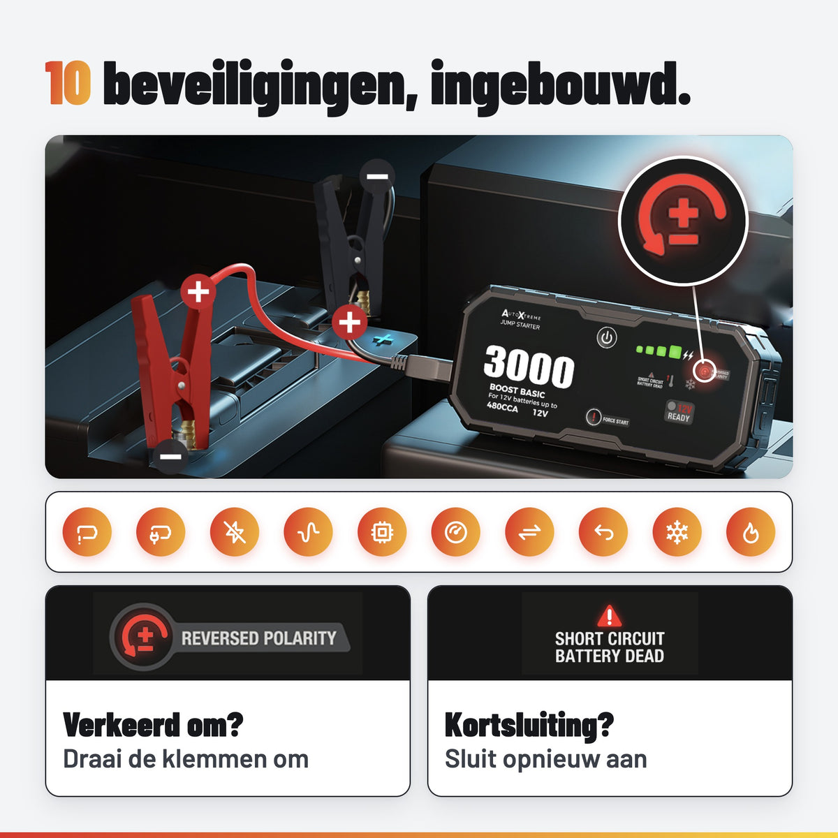 AutoXtreme Boost Basic 3000: beveiligingen