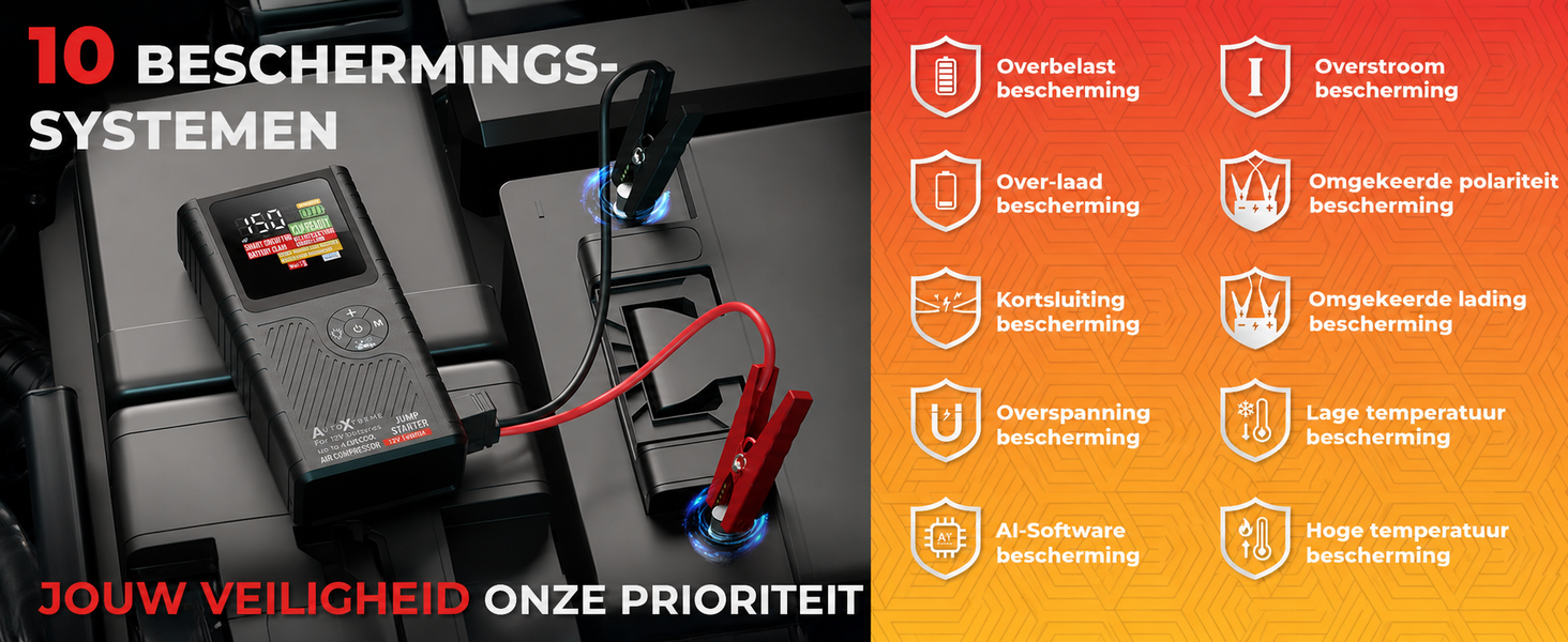Boost Air Micro beveiliging tegen kortsluiting en omgekeerde polariteit