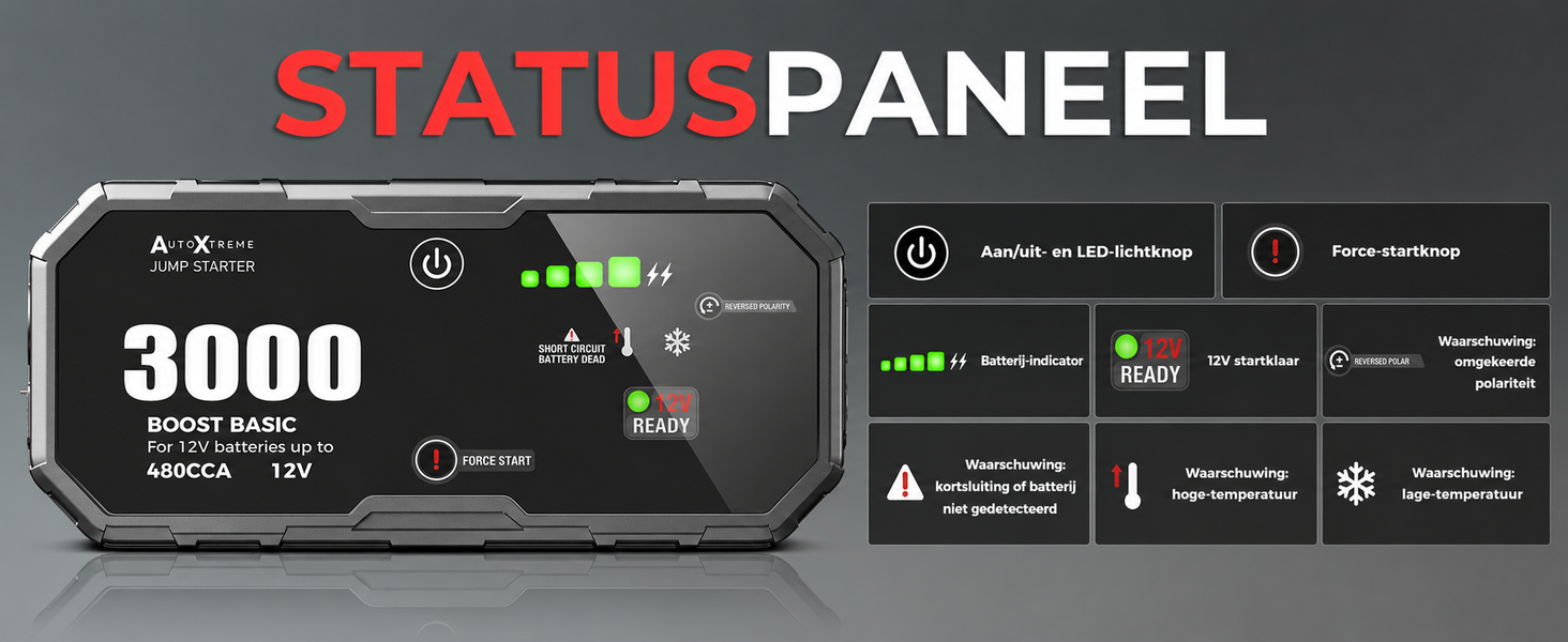 Boost Basic statuspaneel met accustatus