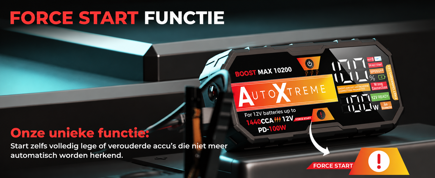 Boost Max geforceerde startfunctie voor een diep ontladen accu