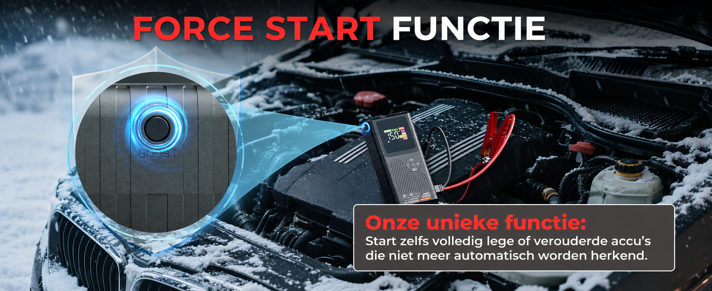 Boost Air Micro geforceerde startfunctie voor een diep ontladen accu
