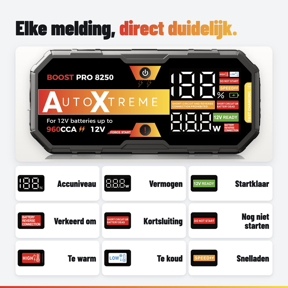 AutoXtreme Boost Pro 8250: statusdisplay