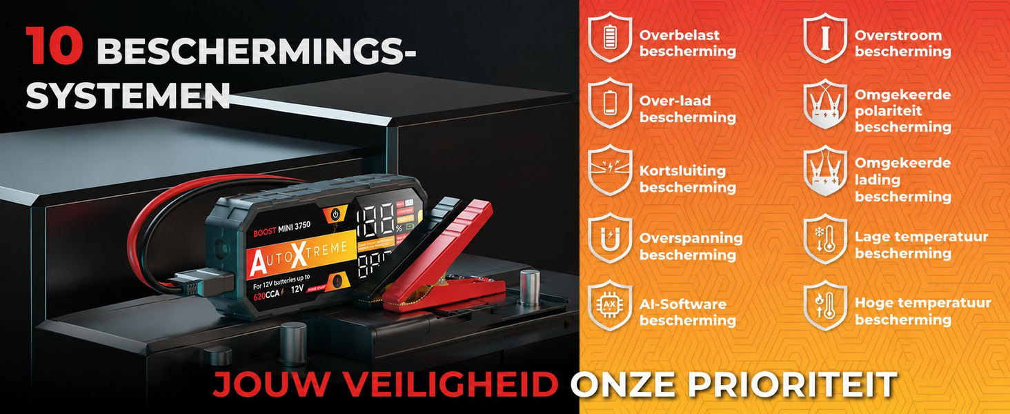 Boost Mini beveiliging tegen kortsluiting en omgekeerde polariteit